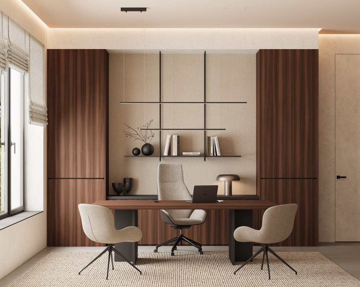 Modern MD Chamber with Private VIP Leather Sofa Meeting Lounge #43
